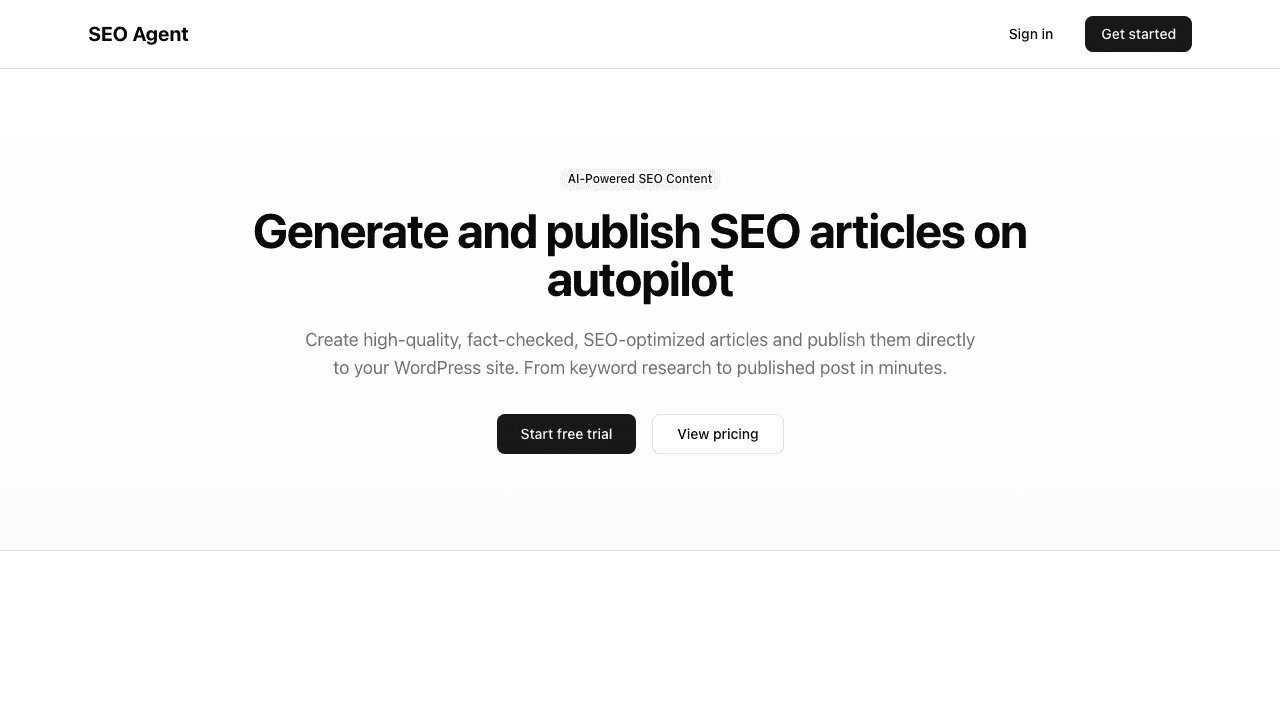 SEO SaaS Tool screenshot